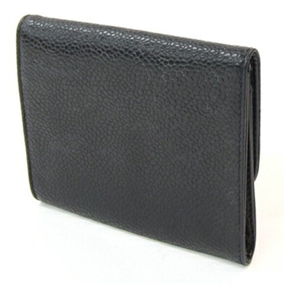 CHANEL Black Caviar Leather Logo Wallet - Picture 2 of 10